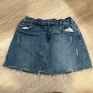 denim mini skirt